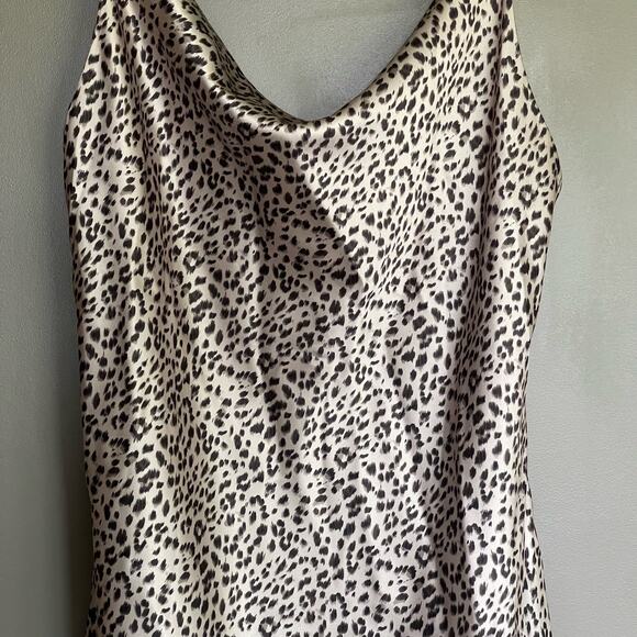 PRINCESS POLLY LEOPARD BETTA VANORE MINI DRESS Size 6 Silky Slip Dress Cream Tan - Picture 7 of 16